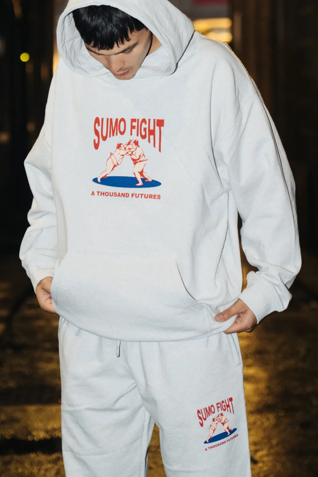 A Thousand Futures 'Sumo Fight' Hoodie - Ash