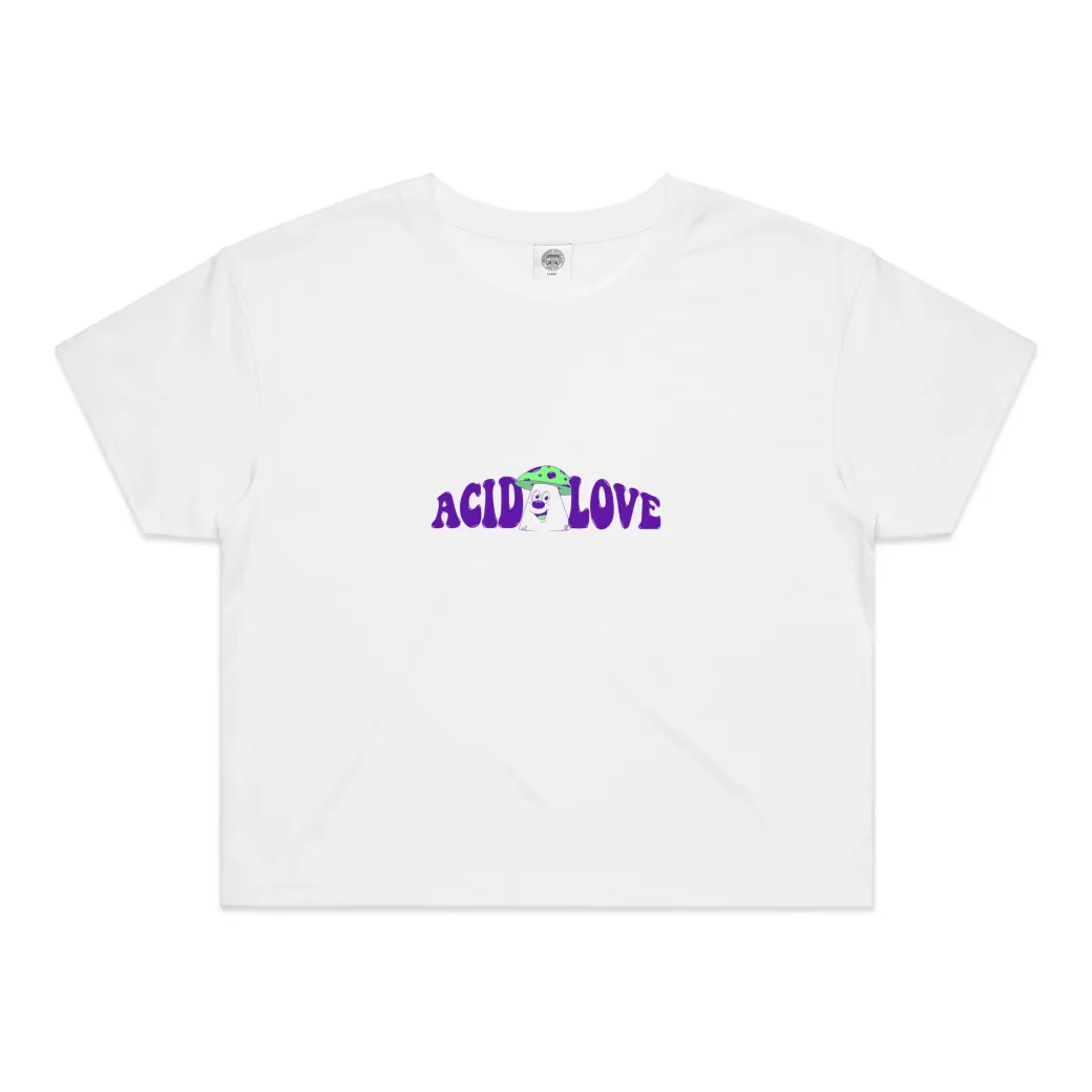 Acid Love WMNS 'Mushroom' Cropped Tee - White