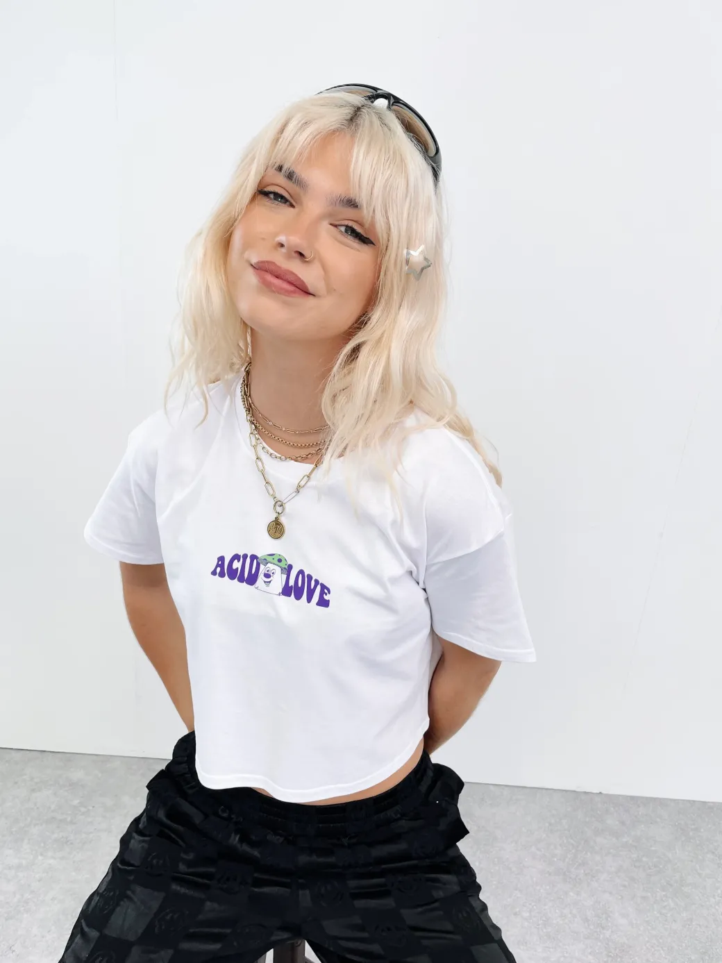 Acid Love WMNS 'Mushroom' Cropped Tee - White