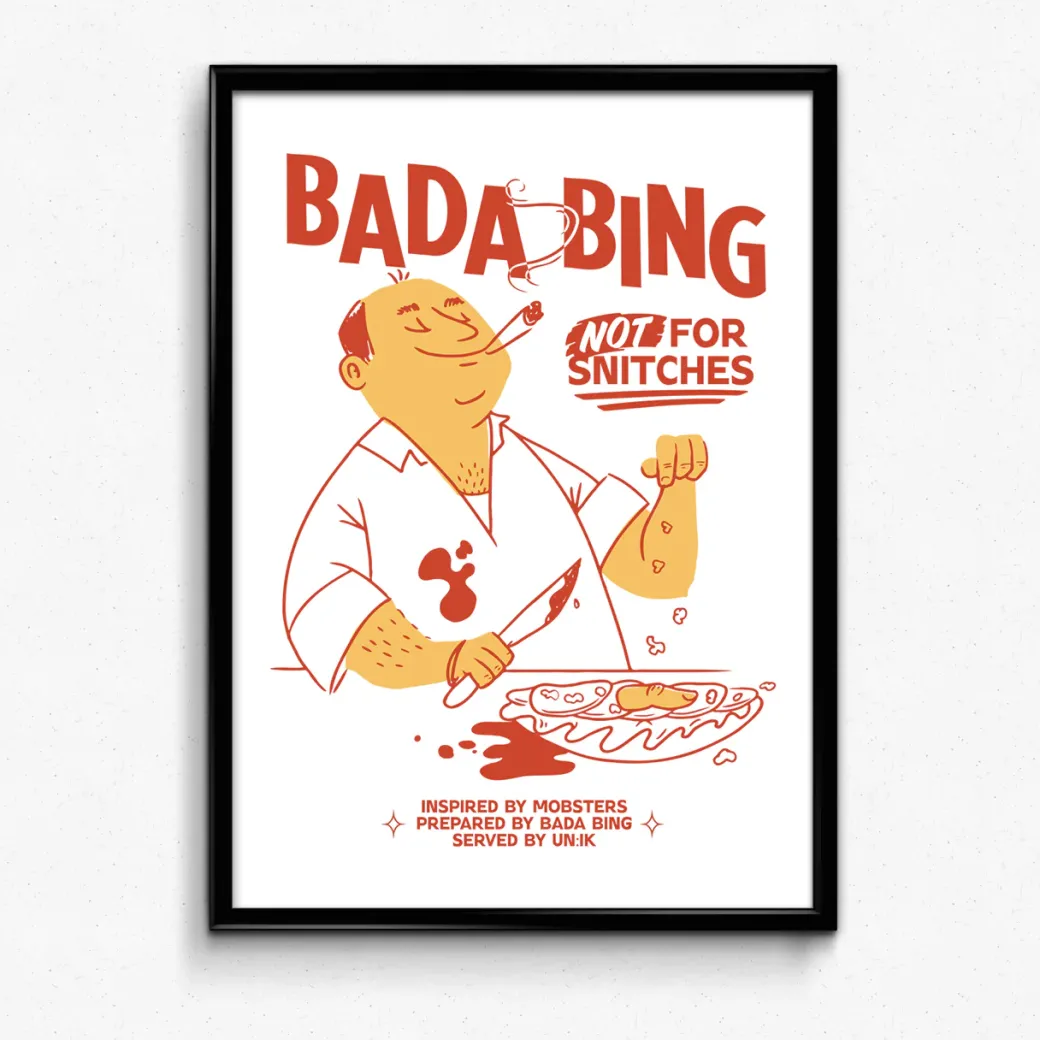Bada Bing x UN:IK 'Snitches' Print - White