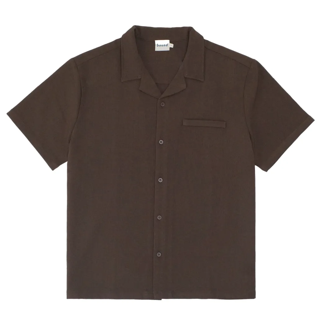bound Heavy Cuban Textured SS Shirt - Cocoa Brown