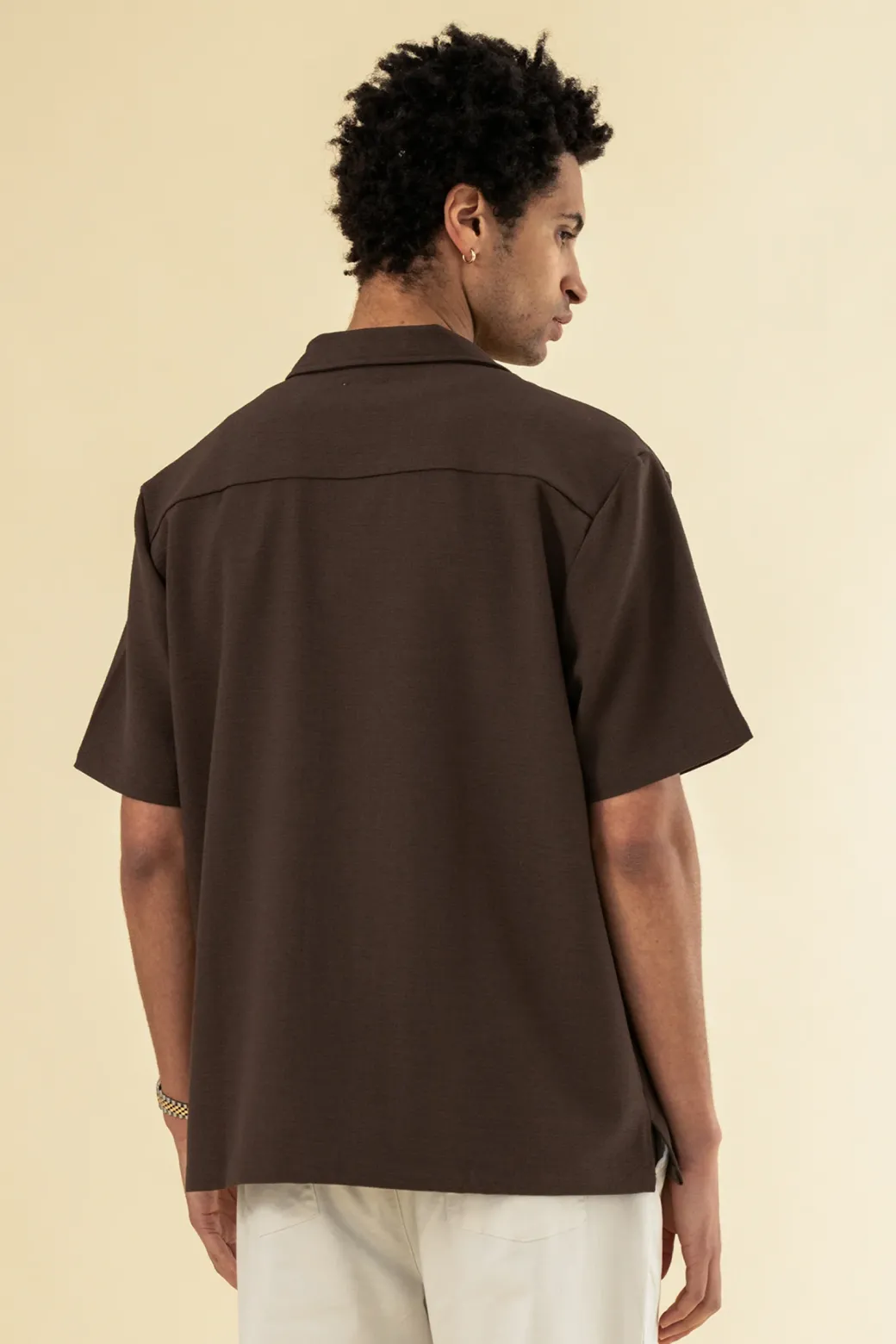 bound Heavy Cuban Textured SS Shirt - Cocoa Brown
