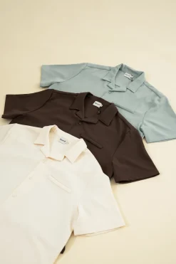 bound Heavy Cuban Textured SS Shirt - Cocoa Brown
