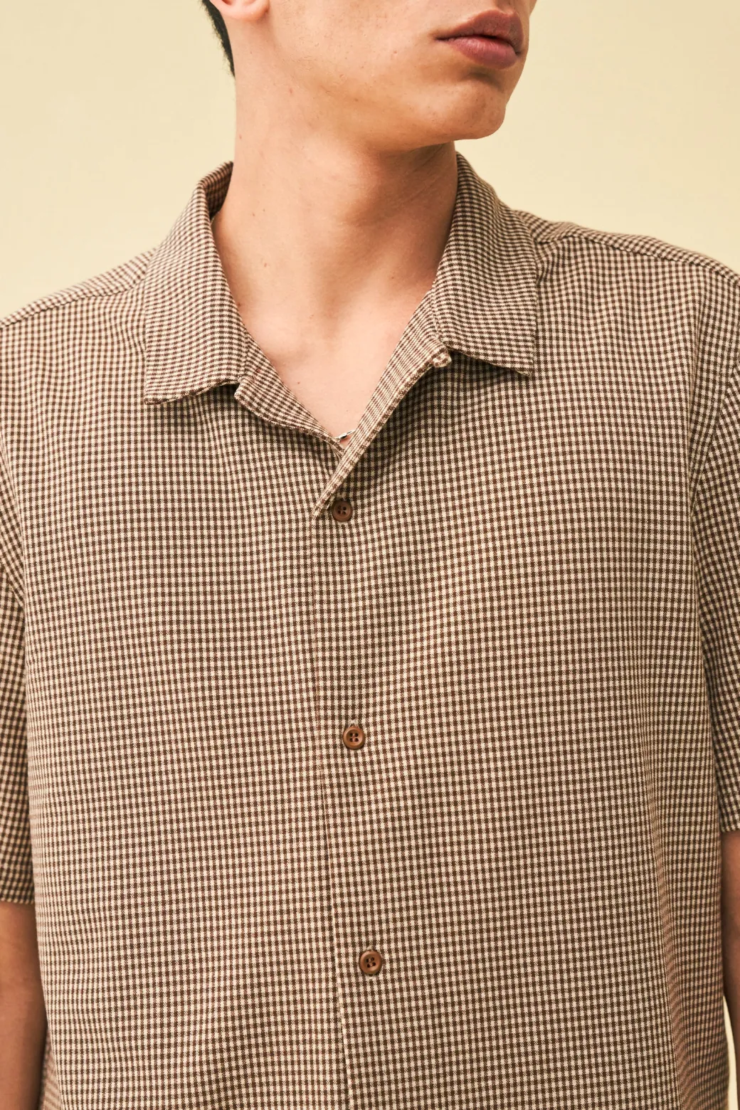 bound 'Mocha Dogtooth' SS Cuban Shirt