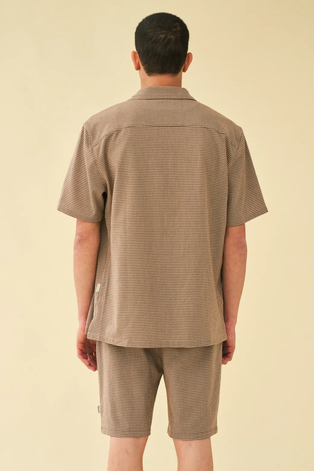 bound 'Mocha Dogtooth' SS Cuban Shirt