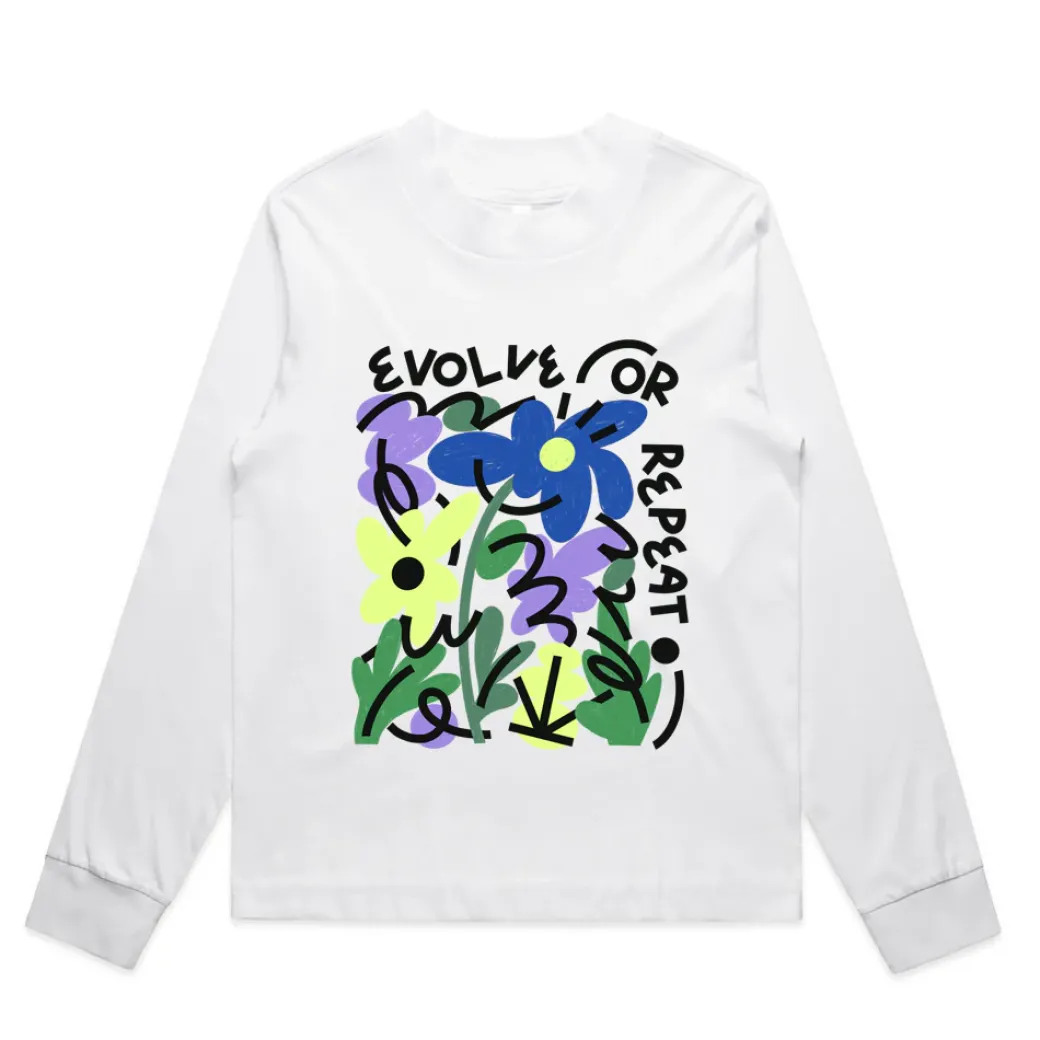 C.D x UN:IK WMNS 'Evolve or Repeat' Longsleeve Tee - White