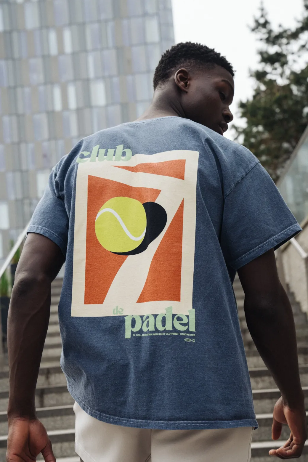 Club de Padel 'Summer Court' Vintage Washed Tee - Navy