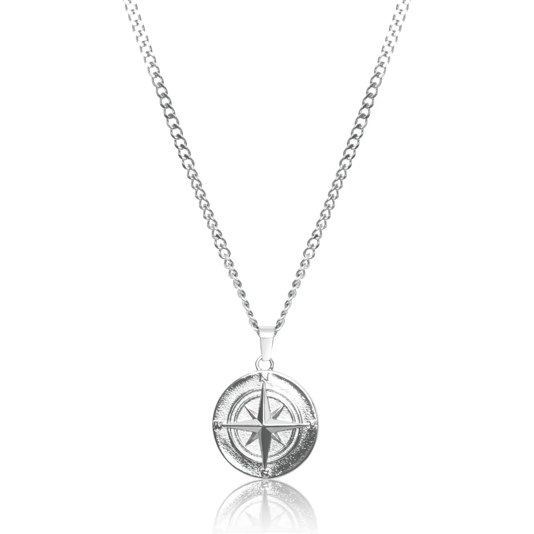 Compass Pendant Necklace - Silver / Gold