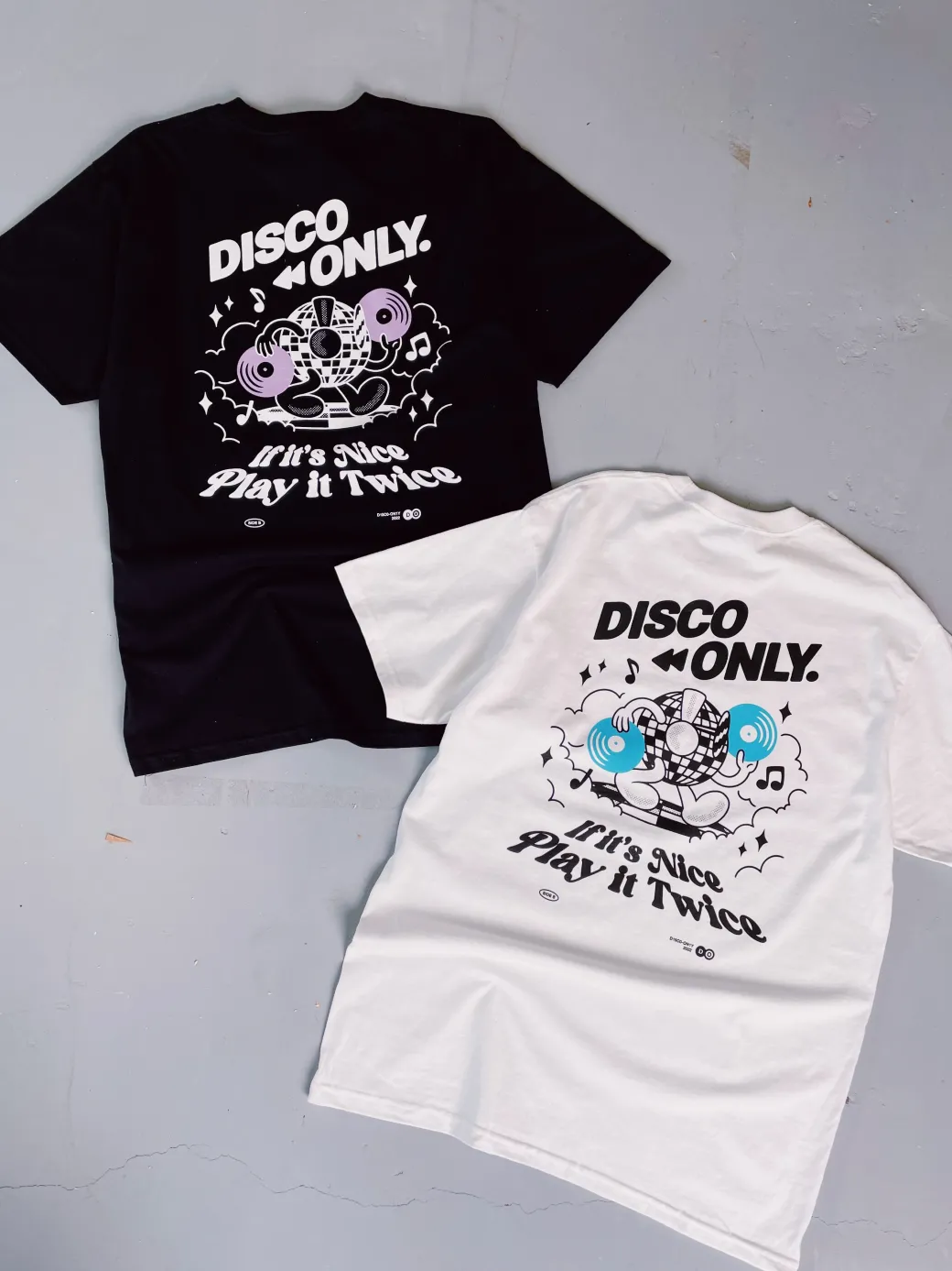 DISCO ONLY 'Play It Twice V4' Tee - Black