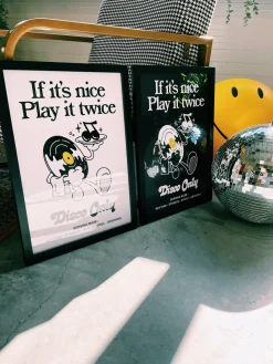 DISCO ONLY 'Play It Twice V2' Tee & Print Bundle - Black