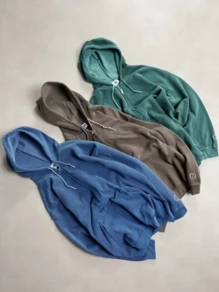 Essentials Vintage Washed Zip Up Hoodie - Cocoa