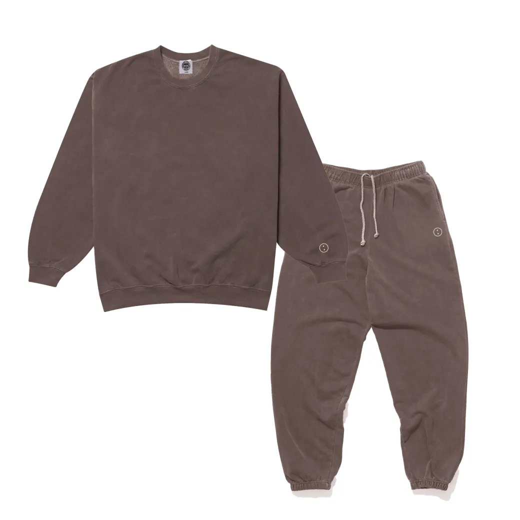 Essentials Vintage Washed Sweater & Jogger Set - Cocoa