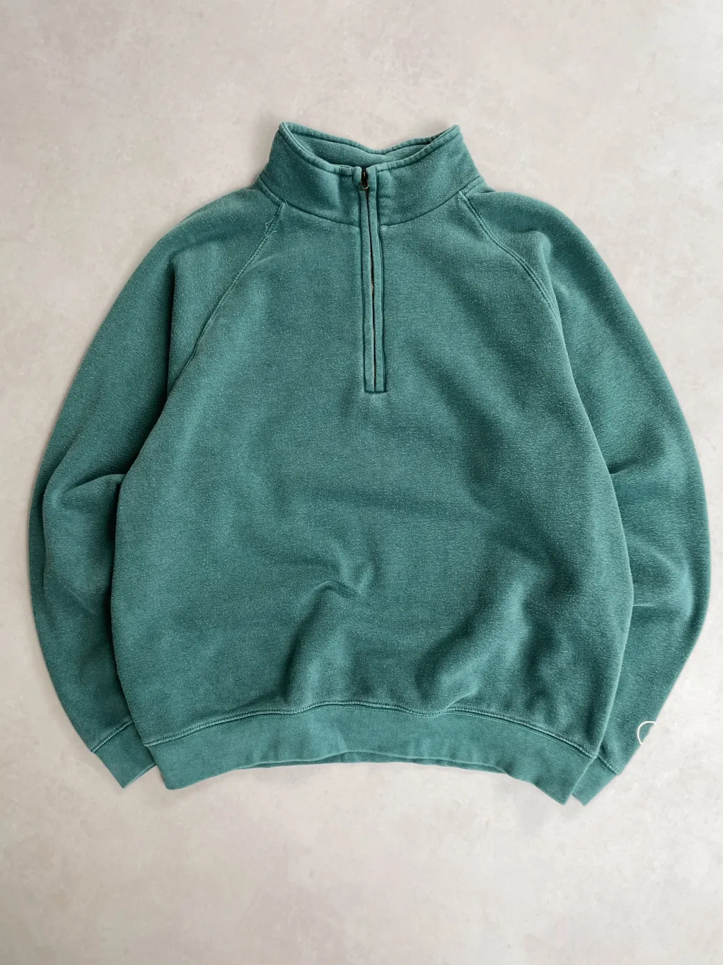 Essentials Vintage Washed 1/4 Zip Sweatshirt & Jogger Set - Forest