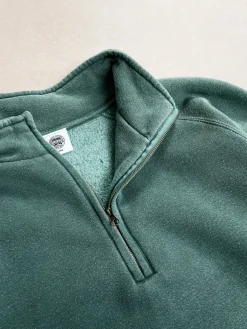 Essentials Vintage Washed 1/4 Zip Sweatshirt & Jogger Set - Forest