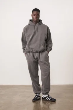 Essentials Vintage Washed Hoodie & Jogger Set - Charcoal