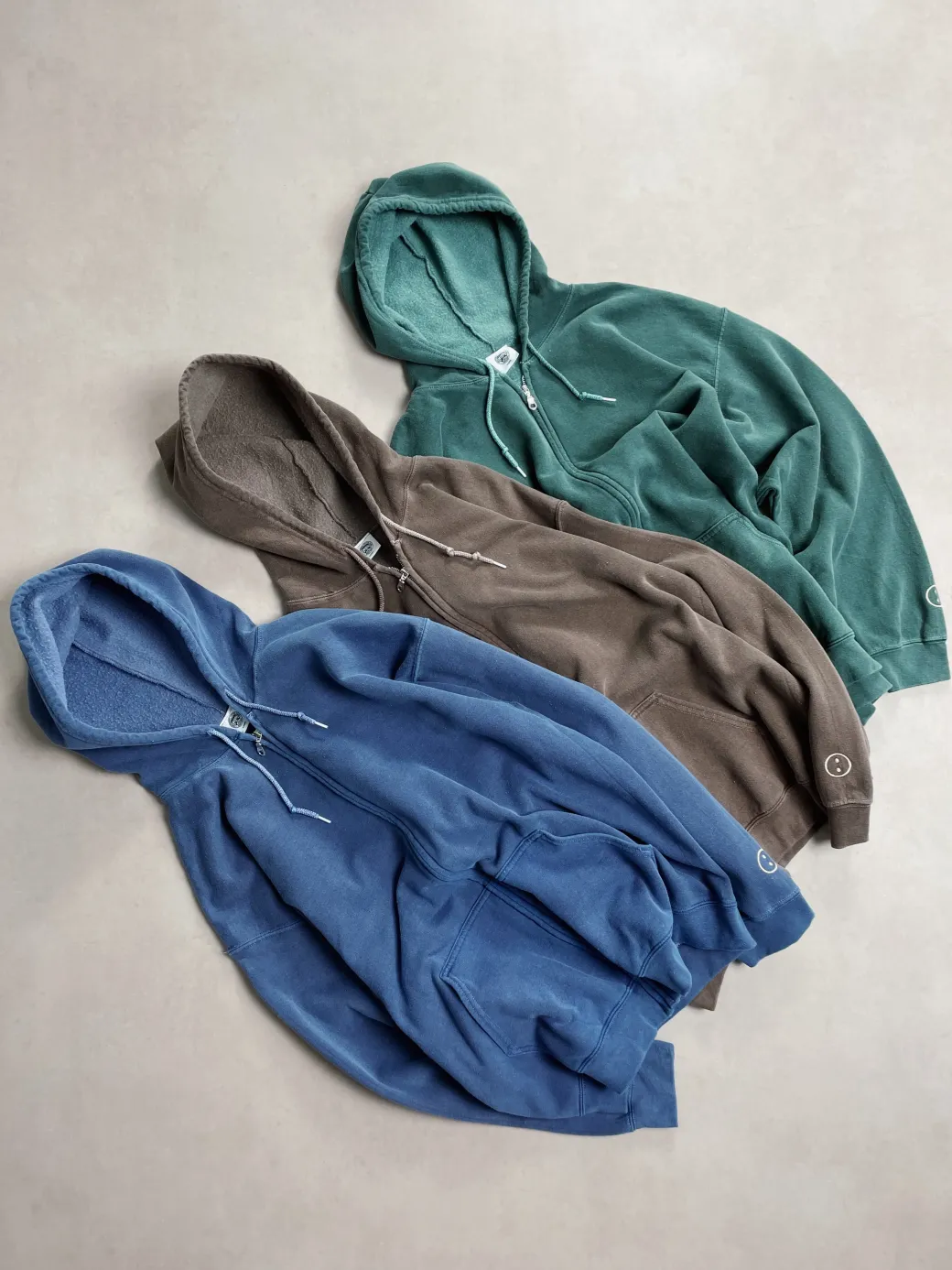 Essentials Vintage Washed Zip Up Hoodie - Forest