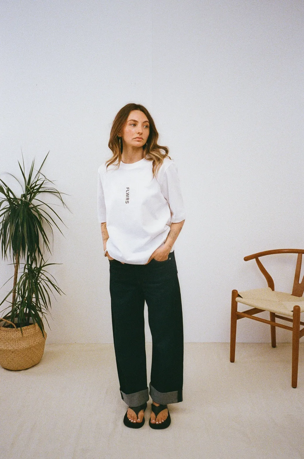 FLWRS Organic Boxy Tee - White