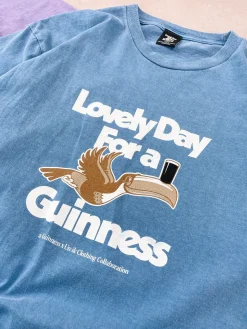 Guinness x UN:IK 'Lovely Day' Vintage Washed Tee - Blue