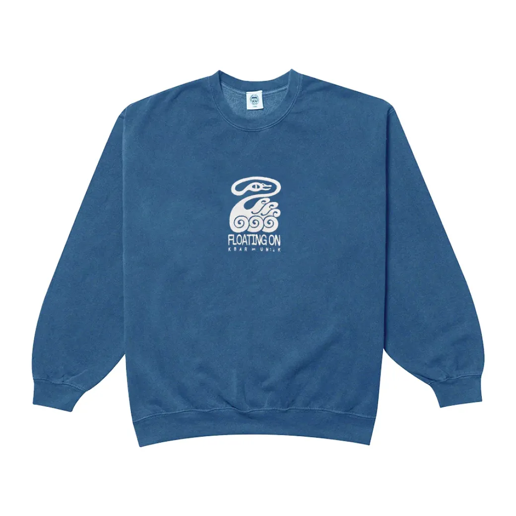 KBAR X UN:IK 'Floating On' Vintage Washed Sweater - Blue