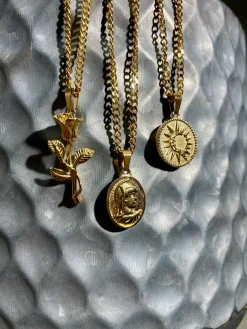 Moon Pendant Necklace - Silver / Gold