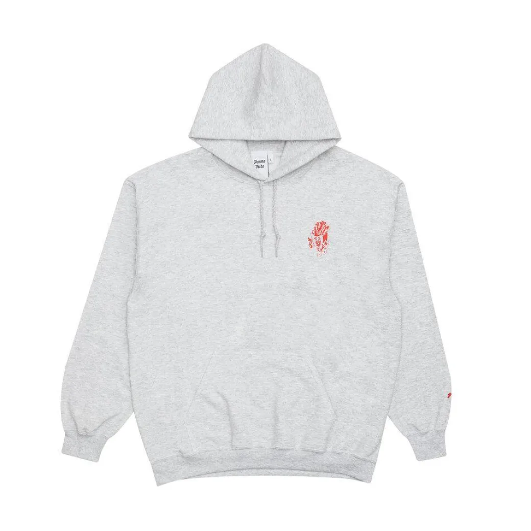 Pomme Frite 'Chips' Embroidered Hoodie - Ash