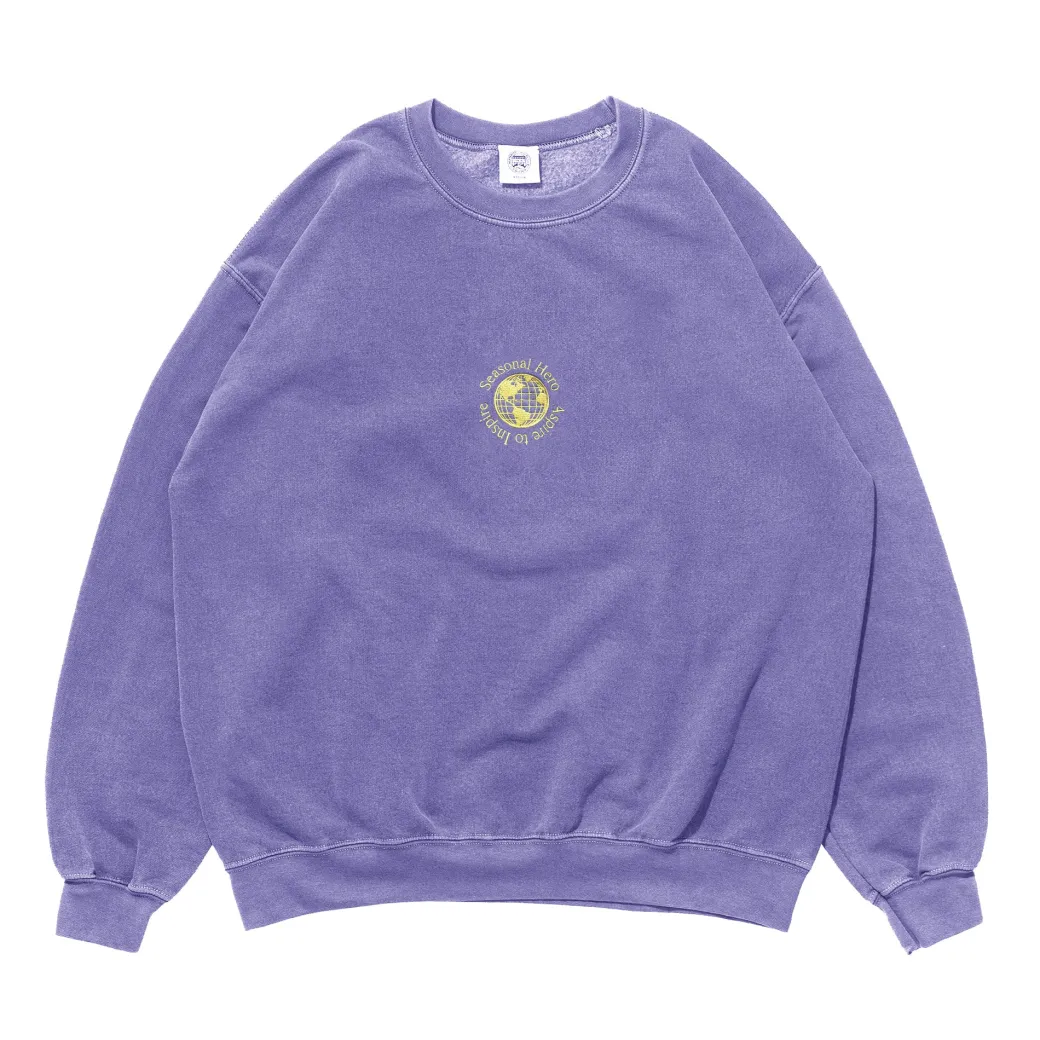 Seasonal Hero 'Aspire' Embroidered Vintage Washed Sweater - Orchid