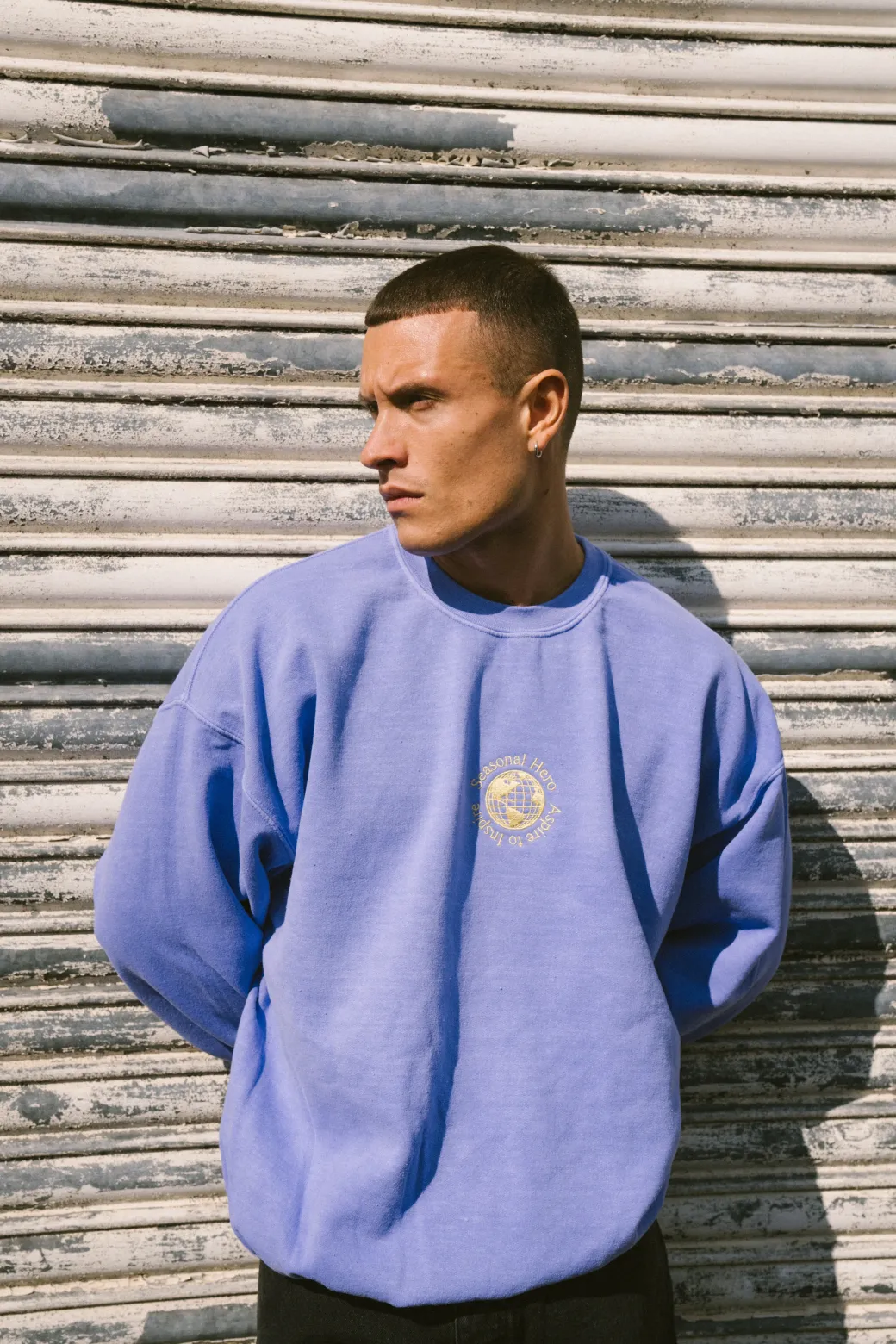 Seasonal Hero 'Aspire' Embroidered Vintage Washed Sweater - Orchid
