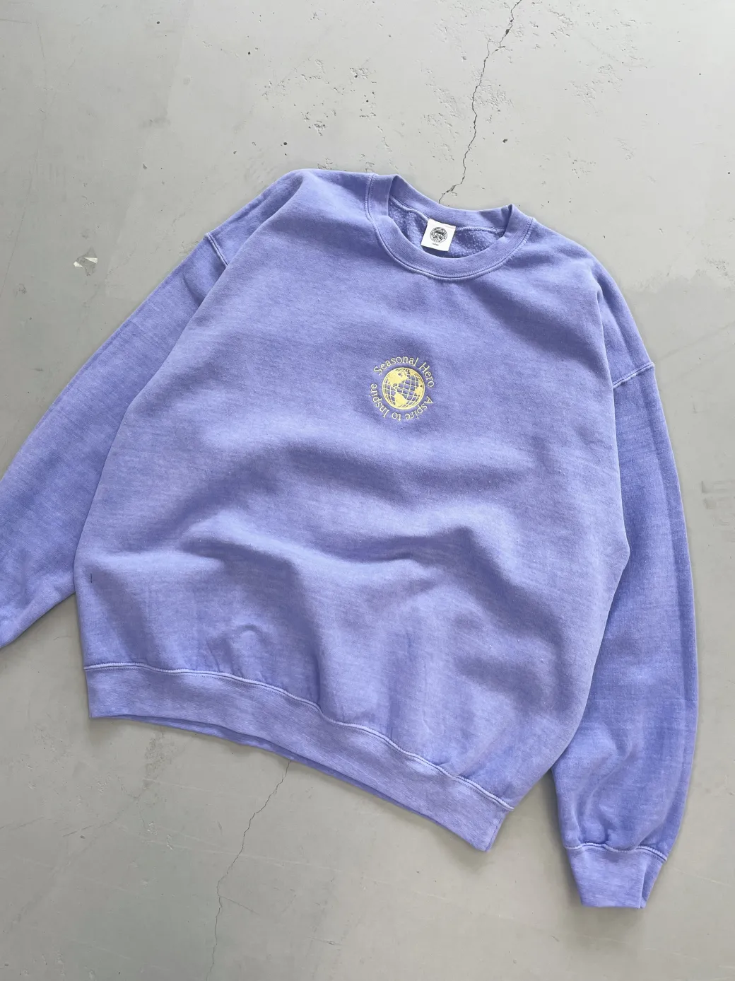 Seasonal Hero 'Aspire' Embroidered Vintage Washed Sweater - Orchid