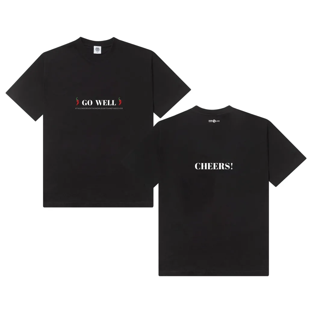 Tailenders 'Go Well' Tee - Black / White