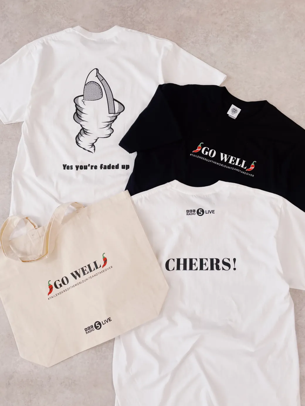 Tailenders 'Go Well' Tee - Black / White