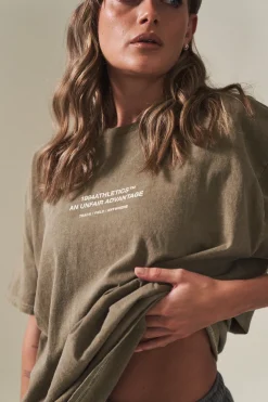 Vice 84 'Athletics' Vintage Washed Tee - Army Green