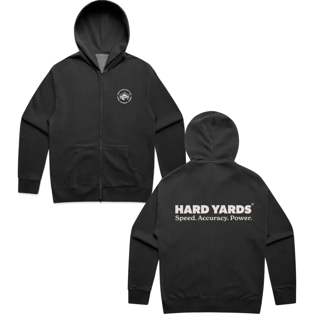 Vice 84 'Hard Yards' Faded Zip Up Hoodie - Black