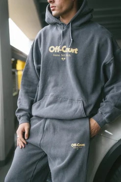 Vice 84 'Off-Court GSM' Hoodie & Jogger Set -  Vintage Washed Charcoal