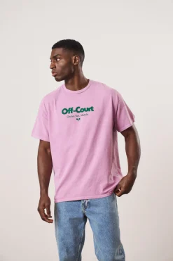 Vice 84 'Off-Court GSM' Vintage Washed Tee Twinpack - Pink/Cream