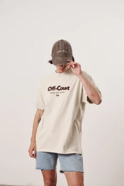 Vice 84 'Off-Court GSM' Vintage Washed Tee - Cream