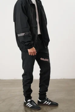 Vice 84 'Reflective Racer' Nylon Track Pants - Black