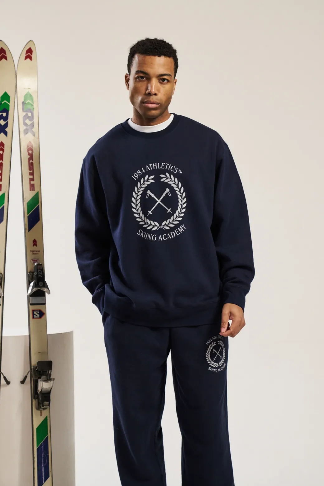 Vice 84 'Ski Academy' Crew Sweater - Navy