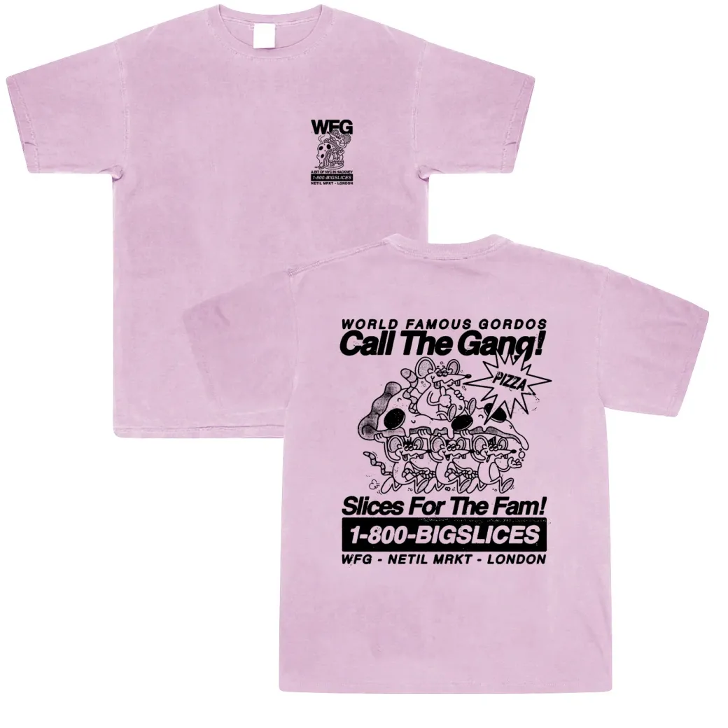 World Famous Gordos 'Call The Gang' Vintage Washed Tee - Pink