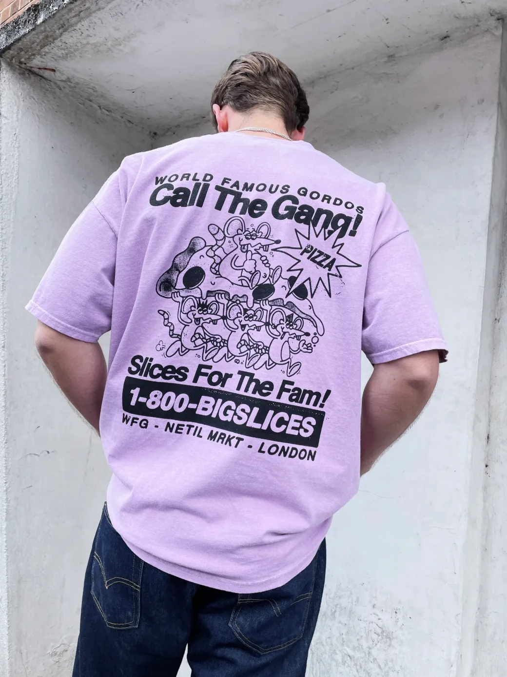 World Famous Gordos 'Call The Gang' Vintage Washed Tee - Pink