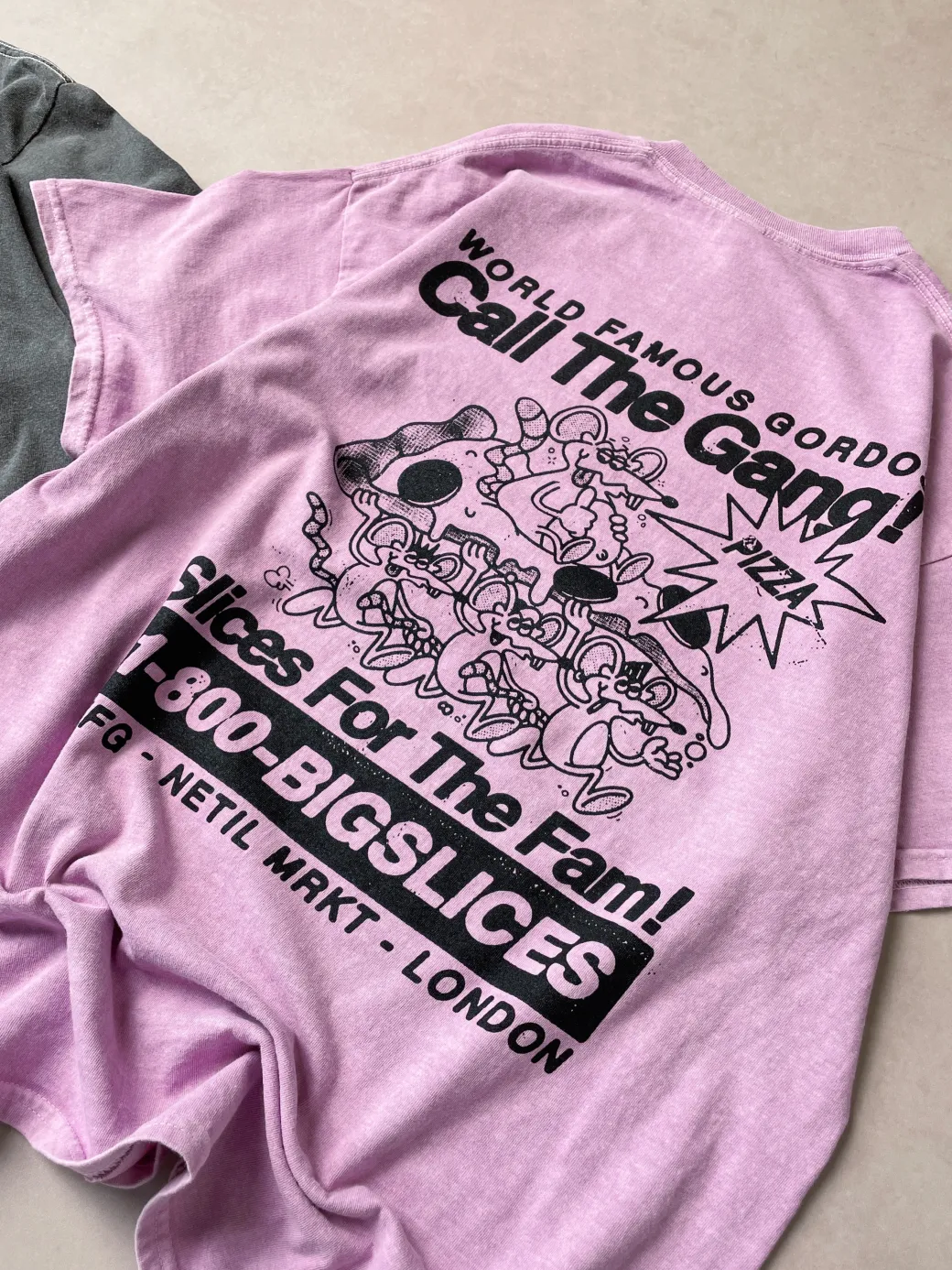 World Famous Gordos 'Call The Gang' Vintage Washed Tee - Pink